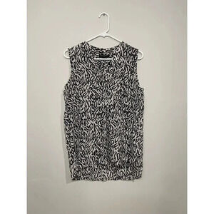 Banana‎ Republic 100% Silk Zebra Print Sleeveless Blouse Top